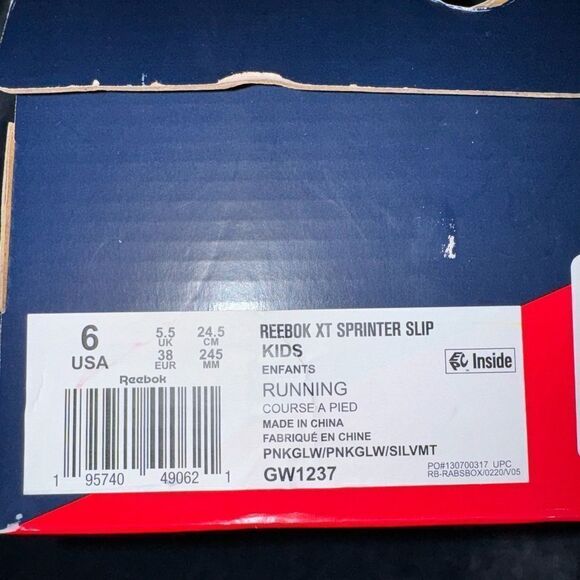 Reebok Slip On Shoes Girls 6 Pink Running - Picture 5 of 5